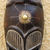 African wood mask, 'Virtuous Asomdwee' - African Sese Wood Aluminum and Brass Wall Mask from Ghana (image 2c) thumbail