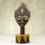 African wood sculpture, 'Biakoye Mask' - Ghanaian Sese Wood Mask Sculpture with Aluminum Plating (image 2) thumbail