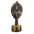 African wood sculpture, 'Biakoye Mask' - Ghanaian Sese Wood Mask Sculpture with Aluminum Plating thumbail