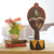 African wood sculpture, 'Biakoye Mask' - Ghanaian Sese Wood Mask Sculpture with Aluminum Plating (image 2j) thumbail
