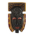 Máscara de madera africana, 'Osunu' - Máscara africana de aluminio de madera Sese pintada a mano tallada a mano