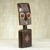 African wood sculpture, 'Ahomka Mask' - Ghanaian Sese Wood Mask Sculpture with Aluminum Plating (image 2b) thumbail