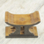 Wood mini decorative stool, 'African Legend in Brown' - Sese Wood and Aluminum Mini Decorative Stool