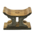 Wood mini decorative stool, 'African Legend in Brown' - Sese Wood and Aluminum Mini Decorative Stool thumbail