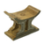 Wood mini decorative stool, 'African Legend in Brown' - Sese Wood and Aluminum Mini Decorative Stool (image 2b) thumbail