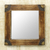 Wood wall mirror, 'Charming Image' (9 inch) - Sese Wood Aluminum and Brass Square Wall Mirror (9 In) (image 2b) thumbail