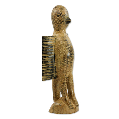 escultura de madera africana - Escultura de madera africana tallada a mano de paloma de Ghana