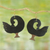 Ohrhänger aus Ebenholz - Adinkra-Vogel-Ohrhänger aus Ebenholz aus Bali