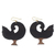 Ohrhänger aus Ebenholz - Adinkra-Vogel-Ohrhänger aus Ebenholz aus Bali