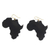 Ebony wood dangle earrings, 'Being African' - Ebony Wood Africa-Shaped Dangle Earrings from Ghana