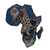 Wood wall art, 'African Animals' - Handcrafted Africa Shaped Sese Wood Wall Art from Ghana