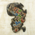 Wood wall art, 'African Music' - Hand Carved Africa Shaped Sese Wood Wall Art from Ghana thumbail