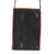 Leather cell phone shoulder bag, 'African Rabbit' - Handcrafted Leather Cell Phone Shoulder Bag in Black