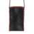 Leather cell phone shoulder bag, 'African Kite' - Black Leather Cell Phone Shoulder Bag from Ghana