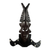 Wood coat rack, 'Fish Mask' - Black Sese Wood Coat Rack with African Mask from Ghana