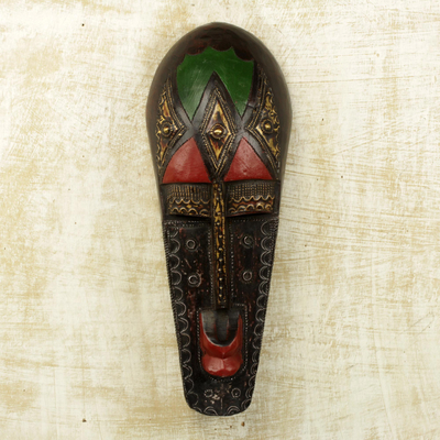 Afrikanische Holzmaske, 'Bambara-Porträt'. - Afrikanische Holzwandmaske aus Bambara Portrait von Hand gefertigt