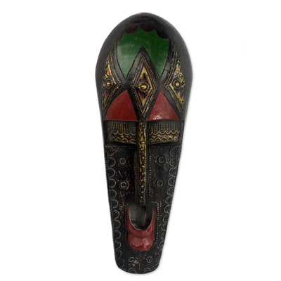 Afrikanische Holzmaske, 'Bambara-Porträt'. - Afrikanische Holzwandmaske aus Bambara Portrait von Hand gefertigt