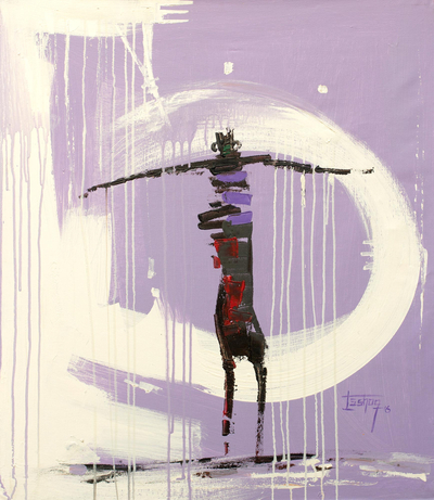 'Liberation II' - Original Expressionist Painting of a Woman in Purple
