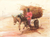 Die Ernte – Signierte ghanaisch-impressionistische Malerei eines Menschen und Esels