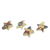 Wood ornaments, 'Nsruma Pride' (set of 4) - Four Sese Wood Star Ornaments in Red Blue and Beige (image 2c) thumbail