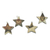 Wood ornaments, 'Nsruma Sophistication' (set of 4) - Four Sese Wood Star Ornaments in Black Red and White