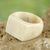 Bone signet ring, 'Quiet Grandeur' - Bone Signet Ring with a Natural Finish from Ghana