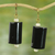 Horn dangle earrings, 'Good Path' - Hand Crafted Cow Horn Dangle Earrings from West Africa