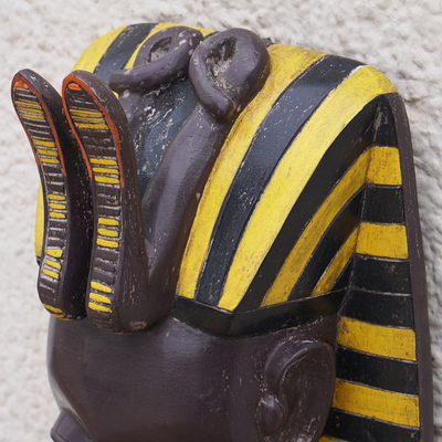 Máscara de madera africana - Máscara africana de tutankamón artesanal tallada a mano