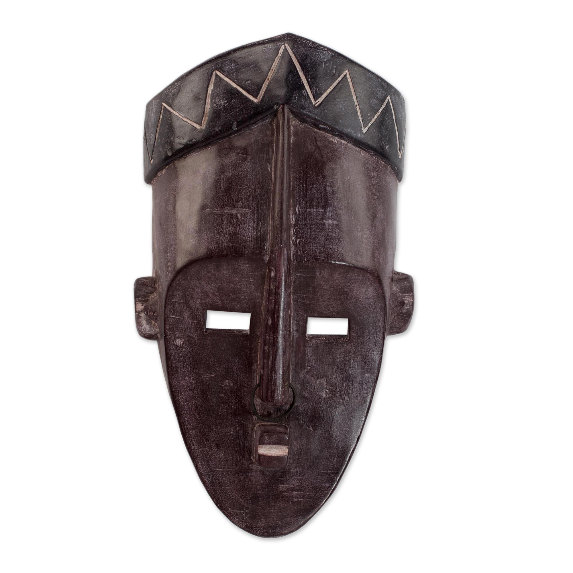 Hand Carved Wood African Lwalwa Mask from Ghana Lwalwa NOVICA