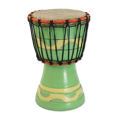 Mini-Djembe-Trommel aus Holz - Von Hand gefertigte authentische afrikanische Mini-Djembe-Trommel