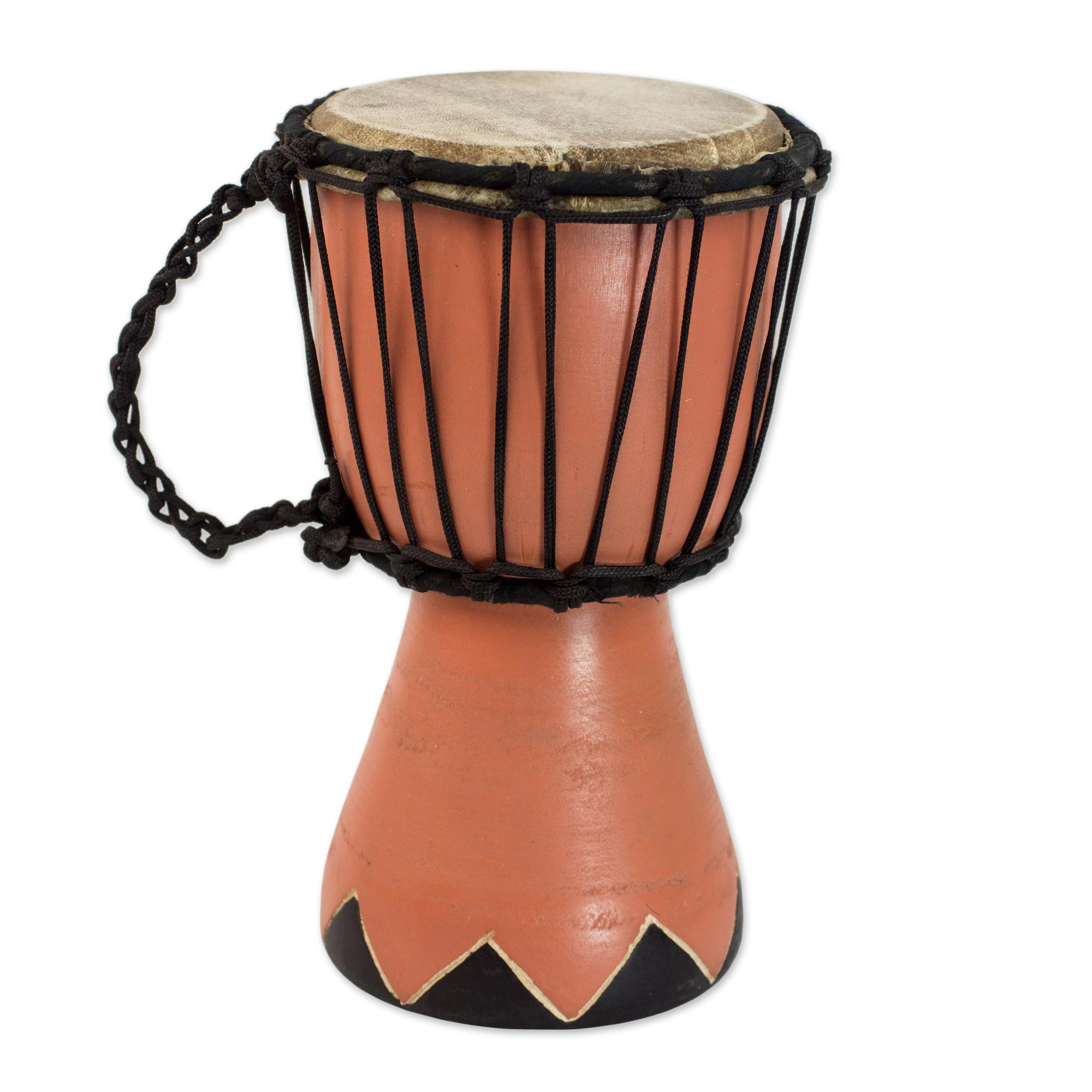 Artisan Crafted West African Mini Djembe Brown Drum Gather In Peace