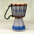 Mini-Djembe-Trommel aus Holz - Handgefertigte authentische afrikanische Mini-Djembe-Trommel in Grau und Blau