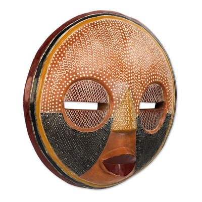 Afrikanische Holzmaske - Handgefertigte afrikanische Sese-Holz-Wandmaske aus Ghana