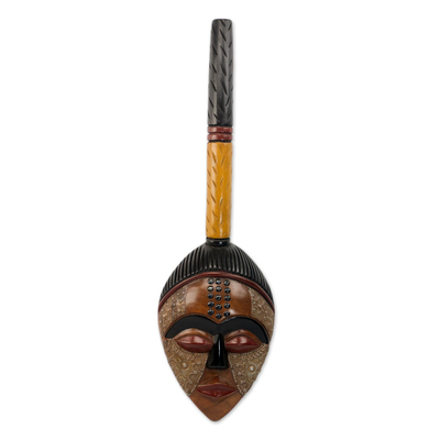 Handcrafted African Sese Wood Wall Mask from Ghana