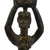 Holzskulptur - Handgefertigte afrikanische Skulptur aus Sese-Holz und Jute