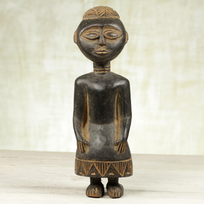 Escultura de madera - Escultura Ashanti de madera de Sese hecha a mano de Ghana