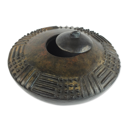 Ceramic decorative vessel, 'Adipa Saucer' - Wood-Fired Decorative Artistic Ceramic Vessel