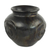 Ceramic decorative vase, 'African Spirals' - Wood-Fired Decorative Ceramic Vase in Black from Ghana