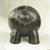 Keramische Skulptur, 'Runde Schildkröte'. - Holzgebrannte handgefertigte Keramik-Schildkrötenskulptur aus Ghana
