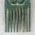 Wood wall art, 'Green Osele' - Wood Comb-Shaped Wall Art in Green from Ghana (image 2c) thumbail