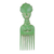 Wood wall art, 'Bright Green Osele' - Wood Comb-Shaped Wall Art in Bright Green from Ghana