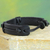 Men's leather and horn wristband bracelet, 'Bound Strength in Black' - Men's Horn and Black Leather Wristband Bracelet (image 2c) thumbail