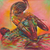 'Lullaby' - Signiertes expressionistisches Gemälde einer ghanaischen Mutter und ihres Kindes