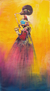 'On The Saxophone' - Signed Expressionist Painting of a Saxophone Player thumbail