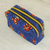 Cotton cosmetic case, 'Virtuous Obaa Sima' - Cotton Cosmetic Case in Royal Blue and Flame from Ghana (image 2b) thumbail