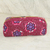 Cotton cosmetic case, 'Iris Stars' - Cotton Cosmetic Case in Ruby and Iris from Ghana