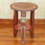 Wood accent table, 'Friendly Circle' - Handcrafted Sese Wood Red Accent Table from Ghana