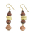 Wood and ceramic dangle earrings, 'Remembrance Beads' - Handcrafted Sese Wood and Ceramic Earrings from Ghana (image 2c) thumbail