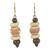 Wood and ceramic dangle earrings, 'Sweet Beads' - Sese Wood and Ceramic Dangle Earrings from Ghana (image 2a) thumbail