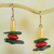 Wood and coconut shell dangle earrings, 'Prosperous Colors' - Colorful Sese Wood and Coconut Shell Earrings from Ghana (image 2) thumbail